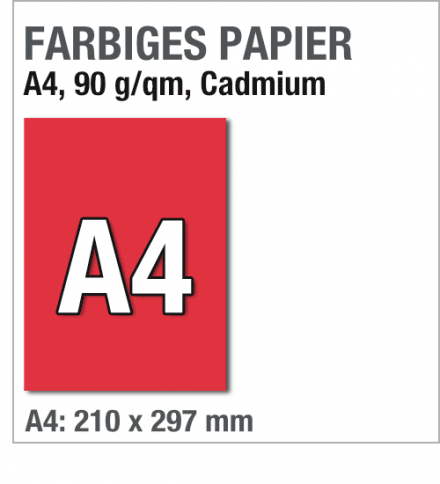 Farbiges Papier, A4, Cadmium