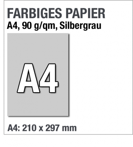 Farbiges Papier, A4, Silbergrau
